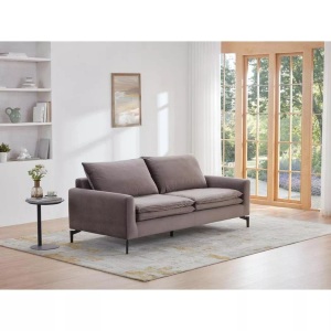 Vente-unique, Sofa 3-Sitzer - Samt - Taupe - ISENA Sofa 3-Sitzer - Samt - Taupe - ISENA, Vente-unique - Sofa 3-Sitzer - Samt - Taupe - ISENA, One Size