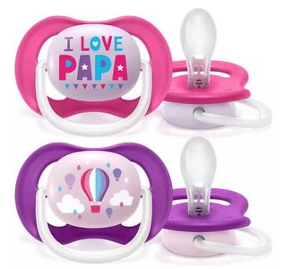 Avent, Avent - ultra air Schnuller - SCF080/04, Philips Avent Ultra Air Schnuller, 6-18 Monate, Girl (2 Stk)