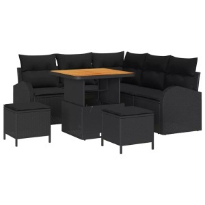 vidaXL, VidaXL - Garten-sofa poly-rattan, One Size, Schwarz