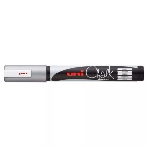 uni-ball, UNI-BALL Chalk Marker 1.8-2.5mm PWE5M SILVER silber, Rundspitze, uni-ball Chalk Marker, 1.8-2.5mm, silber, Rundspitze, PWE5M SILVER