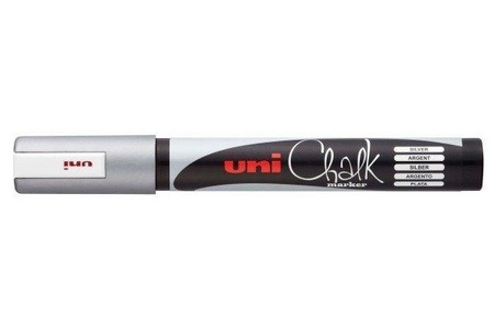 uni-ball, UNI-BALL Chalk Marker 1.8-2.5mm PWE5M SILVER silber, Rundspitze, uni-ball Chalk Marker, 1.8-2.5mm, silber, Rundspitze, PWE5M SILVER