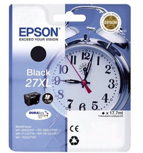Epson, Original Tintenpatrone XL schwarz Epson T271140, Epson E27 Druckerpatronen XL bk - Epson T2711, No. 27XL bk, C13T27114010 für z.B. Epson WorkForce WF -3600, Epson WorkForce WF -3620 DWF