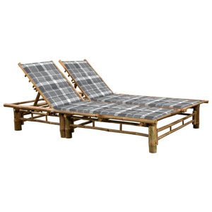 vidaXL, vidaXL 2-Personen-Sonnenliege mit Auflagen Bambus