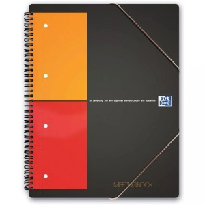 Oxford, Oxford Collegeblock 100100362 Grau, Orange, Rot DIN A4+ kariert mit Rand innen/außen Anzahl der Blätter: 80, Oxford Meetingbook, A4+, kariert, 5mm, 100100362, (80 Blatt)