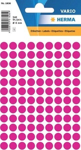 undefined, HERMA Multi-purpose labels ø 8mm pink 540 pcs. selbstklebendes Etikett, HERMA Etiketten rund 8mm 1836 pink 540 Stück