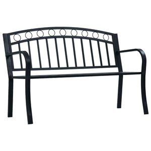 Diverse Hardware, Gartenbank 125 cm Schwarz Stahl