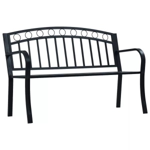 Diverse Hardware, Gartenbank 125 cm Schwarz Stahl