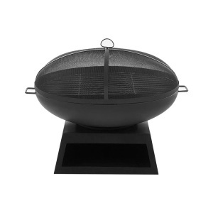 Beliani, Beliani - Brasero mit Grillrost Semeru - Schwarz, Beliani - Grill-Feuerstelle aus Stahl SEMERU, One Size, Schwarz