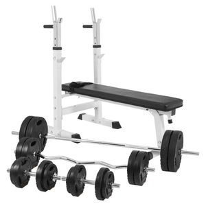 Gorilla sports, Hantelbank Mit Gewichten Unisex Weiss ONE SIZE, Gorilla Sports - Hantelbank mit Gewichten, One Size, Weiss