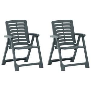 vidaXL, vidaXL Gartenstühle 2 Stk. Kunststoff Grün, vidaXL Gartenstühle 2 Stk. Kunststoff Grün