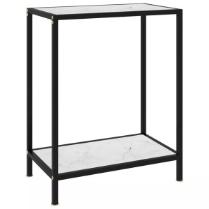vidaXL, vidaXL Konsolentisch Weiß 60x35x75 cm Hartglas