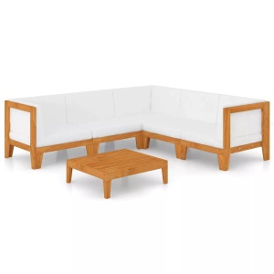 vidaXL, vidaXL 6-tlg. Garten-Lounge-Set mit Kissen Akazie Massivholz, vidaXL 6-tlg. Garten-Lounge-Set mit Kissen Akazie Massivholz