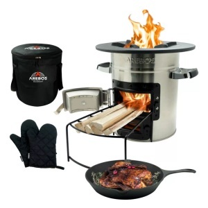 Arebos, Raketenofen Inkl. Grillpfanne Dutch Oven Bbq Rocket Stove Camping-ofen Unisex ONE SIZE, Arebos - Raketenofen inkl. Grillpfanne Dutch Oven BBQ Rocket Stove Camping-Ofen, One Size