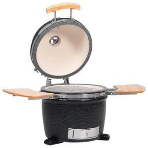 vidaXL, vidaXL Kamado Barbecue Grill Räucherofen Keramik 44 cm, VidaXL - Grills keramik, One Size, Schwarz