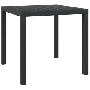 Diverse Hardware, Garten-Esstisch WPC Aluminium 80 x 80 x 74 cm Schwarz