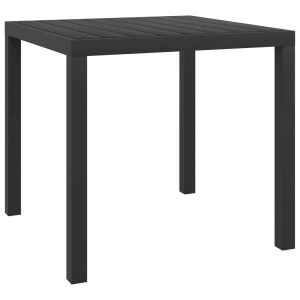 Diverse Hardware, Garten-Esstisch WPC Aluminium 80 x 80 x 74 cm Schwarz, vidaXL Gartentisch Schwarz 80x80x74 cm Aluminium und WPC