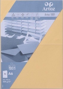 Artoz, ARTOZ Karten 1001 A6 107322262 220g. honiggelb 5 Blatt, 
