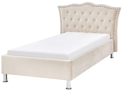 Beliani, Bett mit Lattenrost aus Samtstoff Glamourös METZ Bett mit Lattenrost aus Samtstoff Glamourös METZ