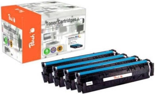 Peach, Peach Spar Pack Tonermodule kompatibel zu HP No. 203A, Peach HP 203 A 4 Toner (bk, c/m/y) ersetzt HP No. 203A, CF540A, CF541A, CF542A, CF543A für z.B. HP Color LaserJet Pro MFP M 281 fdn