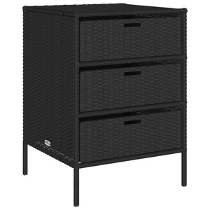 vidaXL, vidaXL Gartenschrank Schwarz 55x59x80 cm Poly Rattan
