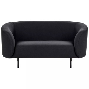 Beliani, 2 Sitzer Sofa aus Polyester Klassisch LOEN 2 Sitzer Sofa aus Polyester Klassisch LOEN, Beliani - 2 Sitzer Sofa aus Polyester Klassisch LOEN, One Size, Schwarz