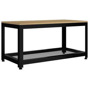 vidaXL, vidaXL Couchtisch Hellbraun und Schwarz 90x45x45 cm MDF und Eisen