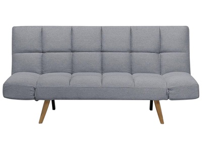 Beliani, Beliani Schlafsofa Polsterbezug hellgrau Patchwork INGARO, Beliani - Schlafsofa aus Polyester Retro INGARO, One Size, Rauch