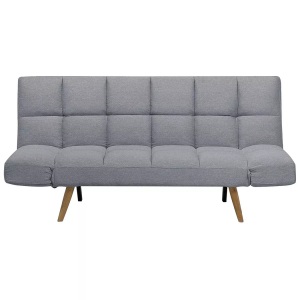 Beliani, Beliani Schlafsofa Polsterbezug hellgrau Patchwork INGARO, Beliani - Schlafsofa aus Polyester Retro INGARO, One Size, Rauch