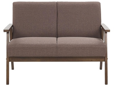 Beliani, 2 Sitzer Sofa aus Polyester Retro ASNES 2 Sitzer Sofa aus Polyester Retro ASNES, Beliani - 2 Sitzer Sofa aus Polyester Retro ASNES, One Size, Braun Bunt