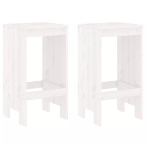 vidaXL, vidaXL Barhocker 2 Stk. Weiß 40x36x75 cm Massivholz Kiefer, vidaXL Barhocker 2 Stk. Weiß 40x36x75 cm Massivholz Kiefer