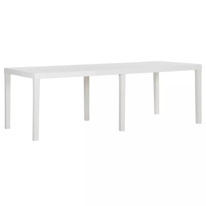 vidaXL, vidaXL Gartentisch 220x90x72 cm PP Weiß