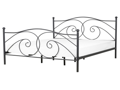 Beliani, Beliani Metallbett schwarz Lattenrost 160 x 200 cm DINARD, Beliani - Bett mit Lattenrost aus Stahl Retro DINARD, 160X200CM, Schwarz