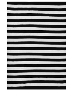 Beliani, Beliani Outdoor Teppich schwarz-weiss 140 x 200 cm TAVAS, Beliani - Teppich aus Kunststoff Modern TAVAS, 200 cm, Schwarz
