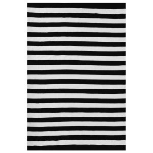 Beliani, Beliani Outdoor Teppich schwarz-weiss 140 x 200 cm TAVAS, Beliani - Teppich aus Kunststoff Modern TAVAS, 200 cm, Schwarz