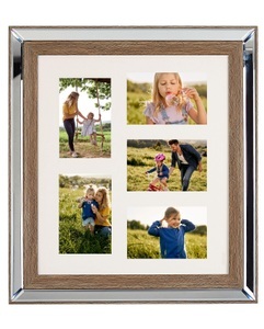 Beliani, 5er-Fotorahmen aus Glas Modern SINTA 5er-Fotorahmen aus Glas Modern SINTA, Beliani - Fotorahmen aus Glas Glamourös SINTA, One Size, Braun Leder