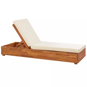 Beliani, Liege aus Akazienholz Klassisch FANANO Liege aus Akazienholz Klassisch FANANO, Beliani - Liege aus Akazienholz Klassisch FANANO, One Size, Schneeweiss