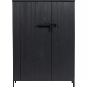 woood, Woood Bruut Kieferschrank 2-türig Schwarz, Schrank Bruut 2-türig Kiefer (FSC) schwarz