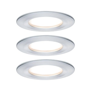 Paulmann, Paulmann Nova Bad-Einbauleuchte 3er Set LED EEK: A+ (A++ - E) LED 19.5 W IP44 Aluminium, Paulmann Nova Bad-Einbauleuchte 3er Set LED LED 18 W IP44 Aluminium (gedreht)