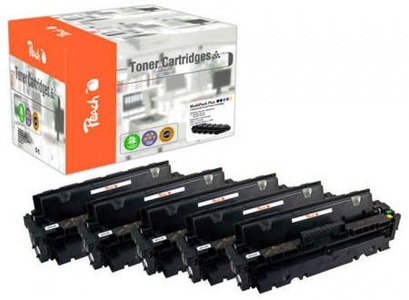 Peach, Peach Spar Pack Plus Tonermodule kompatibel zu HP CF410X*2, CF411X, CF412X, CF413X, Peach HP 410 X 5 Toner XL (2*bk, c/m/y) ersetzt HP No. 410X, CF410X*2, CF411X, CF412X, CF413X für z.B. HP Color LaserJet Pro MFP M 477 fnw