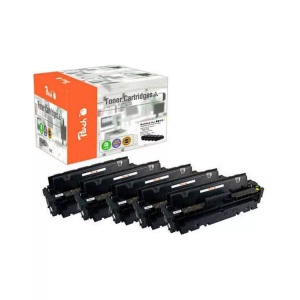 Peach, Peach Spar Pack Plus Tonermodule kompatibel zu HP CF410X*2, CF411X, CF412X, CF413X, Peach HP 410 X 5 Toner XL (2*bk, c/m/y) ersetzt HP No. 410X, CF410X*2, CF411X, CF412X, CF413X für z.B. HP Color LaserJet Pro MFP M 477 fnw