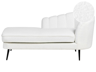Beliani, Chaiselongue aus Bouclé Glamourös ALLIER Chaiselongue aus Bouclé Glamourös ALLIER, Beliani - Rechtsseitige Chaiselounge aus Bouclé Glamourös ALLIER, One Size, Schneeweiss