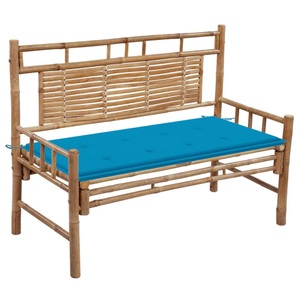 vidaXL, vidaXL Gartenbank mit Auflage 120 cm Bambus