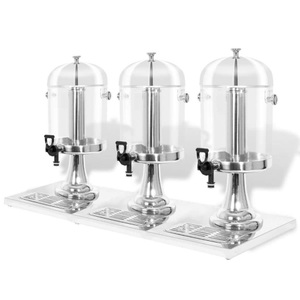 vidaXL, vidaXL Getränkespender 3-fach Edelstahl 3 x 8 Liter, vidaXL Getränkespender 3-fach Edelstahl 3 x 8 Liter
