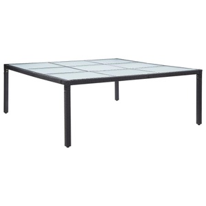 vidaXL, vidaXL Garten-Esstisch Schwarz 200×200×74 cm Poly Rattan, vidaXL Garten-Esstisch Schwarz 200×200×74 cm Poly-Rattan