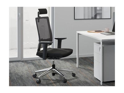 Vente-unique, Bürostuhl ergonomisch mit Kopfstütze Stoff PAGF WALLSREET Bürostuhl ergonomisch mit Kopfstütze Stoff PAGF WALLSREET, 