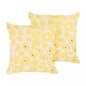 Beliani, Dekokissen aus Samtstoff Klassisch TRITELEIA Dekokissen aus Samtstoff Klassisch TRITELEIA, Beliani - Dekokissen 2er Set aus Samtstoff Klassisch TRITELEIA, One Size, Gelb Bunt