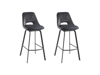 Vente-unique, Barhocker 2erSet Samt Metall KELINE Barhocker 2erSet Samt Metall KELINE, 