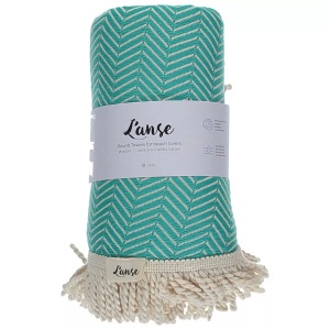 L'Anse, L'Anse - Badetuch Chevron, One Size, Ozeangrün
