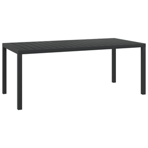 Diverse Hardware, Garten-Esstisch WPC Aluminium 185 x 90 x 74 cm Schwarz, vidaXL Gartentisch Schwarz 185x90x74 cm Aluminium und WPC