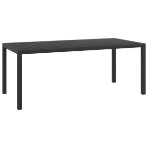 Diverse Hardware, Garten-Esstisch WPC Aluminium 185 x 90 x 74 cm Schwarz, vidaXL Gartentisch Schwarz 185x90x74 cm Aluminium und WPC